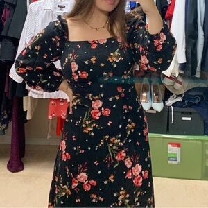 ASOS Black Floral Maxi Dress